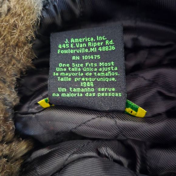 Women's John Deere Plaid Trapper Hat One Size Pink Black Faux Fur - Picture 10 of 12